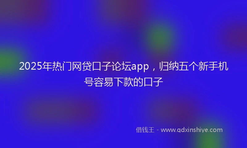 2025年热门网贷口子论坛app，归纳五个新手机号容易下款的口子