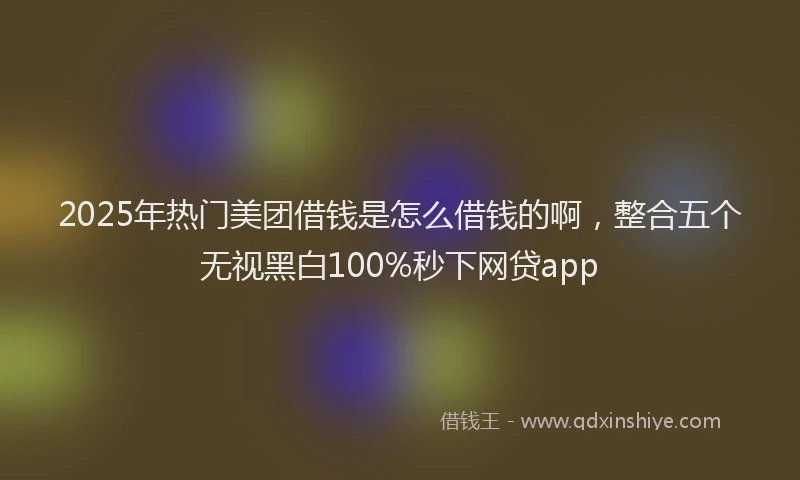 2025年热门美团借钱是怎么借钱的啊，整合五个无视黑白100%秒下网贷app