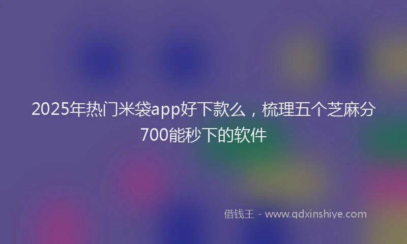 2025年热门米袋app好下款么，梳理五个芝麻分700能秒下的软件