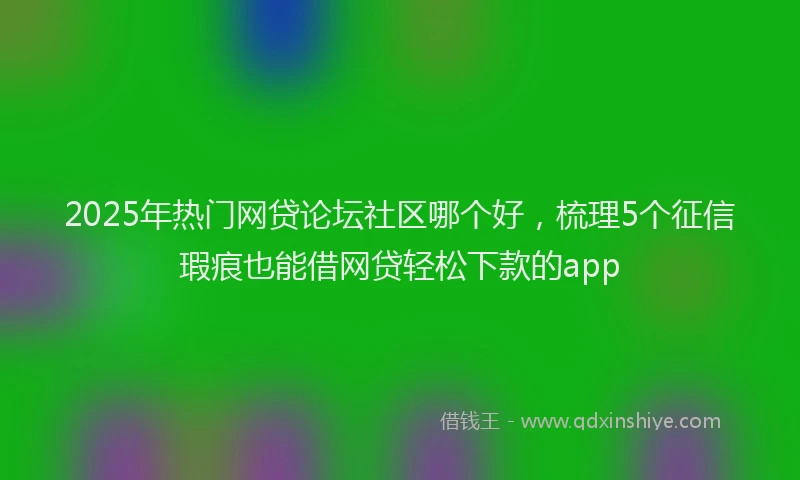 2025年热门网贷论坛社区哪个好，梳理5个征信瑕疵也能借网贷轻松下款的app