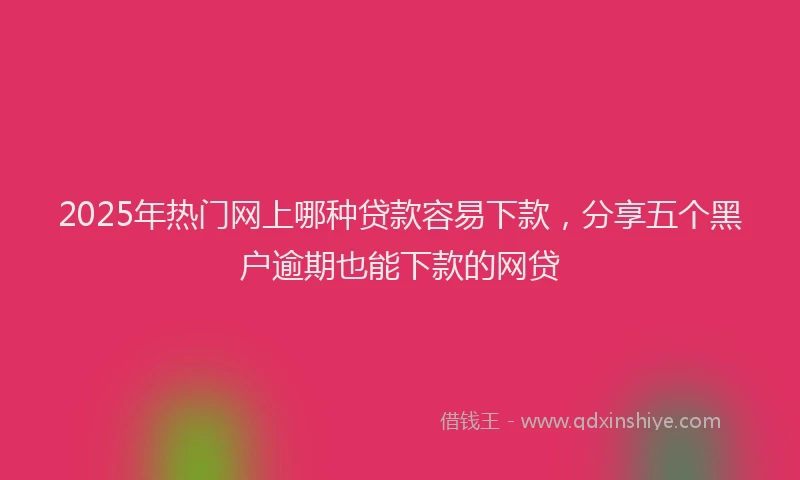2025年热门网上哪种贷款容易下款，分享五个黑户逾期也能下款的网贷