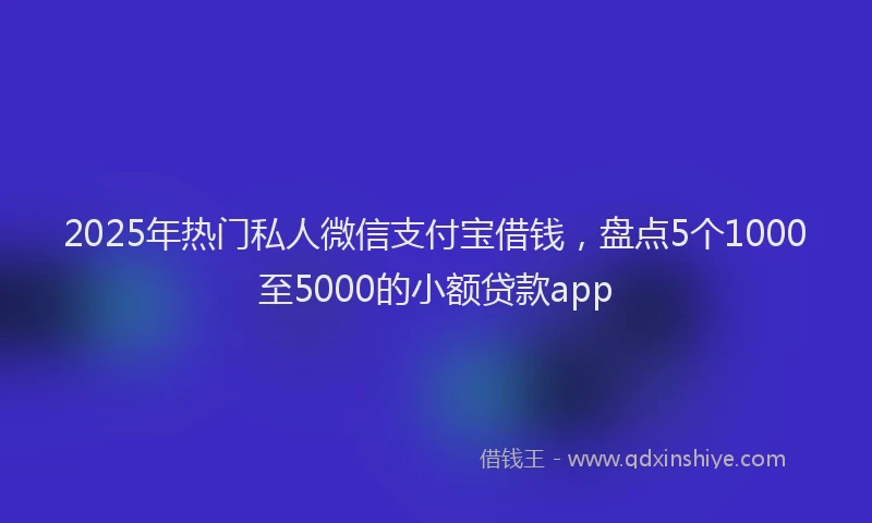 2025年热门私人微信支付宝借钱，盘点5个1000至5000的小额贷款app