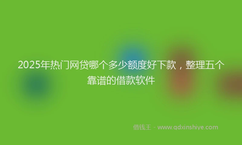 2025年热门网贷哪个多少额度好下款，整理五个靠谱的借款软件