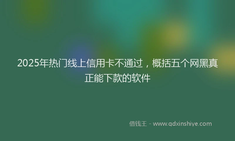 2025年热门线上信用卡不通过，概括五个网黑真正能下款的软件