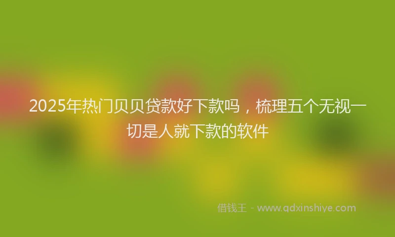 2025年热门贝贝贷款好下款吗，梳理五个无视一切是人就下款的软件