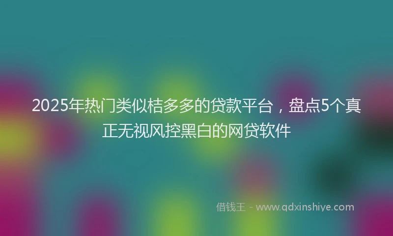 2025年热门类似桔多多的贷款平台，盘点5个真正无视风控黑白的网贷软件