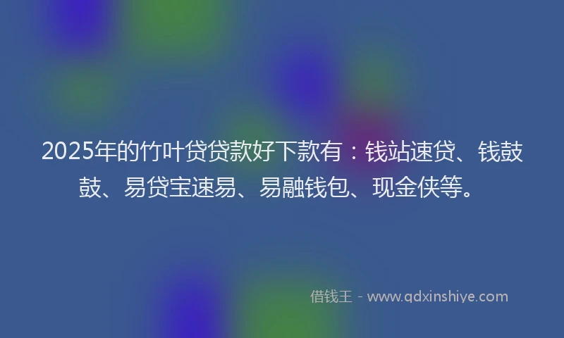 2025年的竹叶贷贷款好下款有：钱站速贷、钱鼓鼓、易贷宝速易、易融钱包、现金侠等。