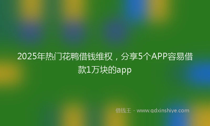 2025年热门花鸭借钱维权，分享5个APP容易借款1万块的app