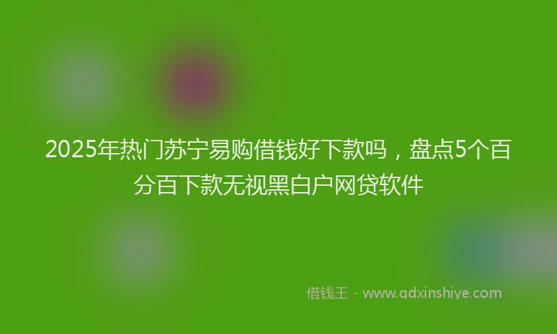 2025年热门苏宁易购借钱好下款吗，盘点5个百分百下款无视黑白户网贷软件