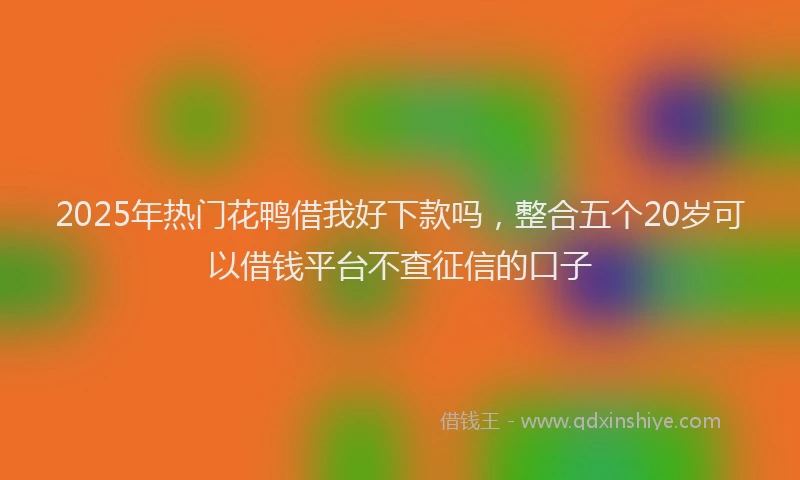 2025年热门花鸭借我好下款吗，整合五个20岁可以借钱平台不查征信的口子