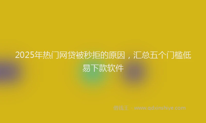 2025年热门网贷被秒拒的原因，汇总五个门槛低易下款软件