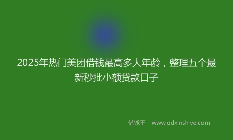 2025年热门美团借钱最高多大年龄，整理五个最新秒批小额贷款口子