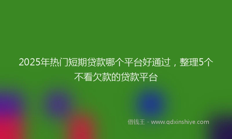 2025年热门短期贷款哪个平台好通过，整理5个不看欠款的贷款平台
