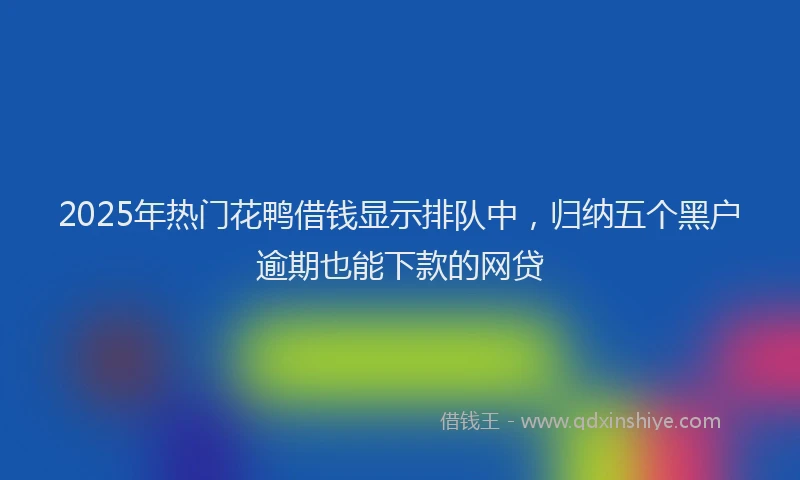 2025年热门花鸭借钱显示排队中，归纳五个黑户逾期也能下款的网贷