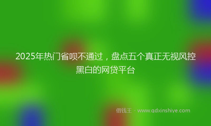 2025年热门省呗不通过，盘点五个真正无视风控黑白的网贷平台