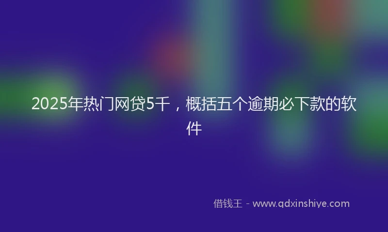 2025年热门网贷5千，概括五个逾期必下款的软件