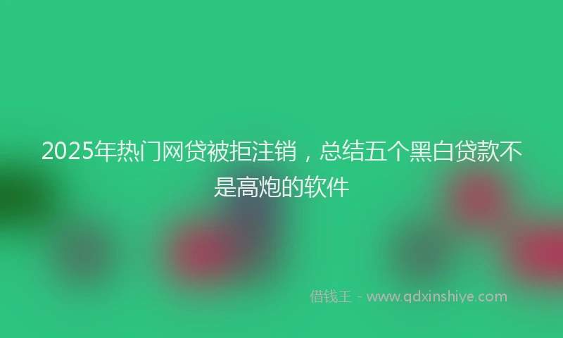 2025年热门网贷被拒注销，总结五个黑白贷款不是高炮的软件