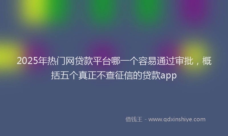 2025年热门网贷款平台哪一个容易通过审批，概括五个真正不查征信的贷款app