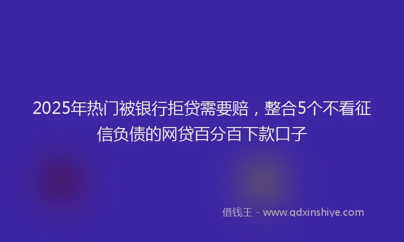 2025年热门被银行拒贷需要赔，整合5个不看征信负债的网贷百分百下款口子