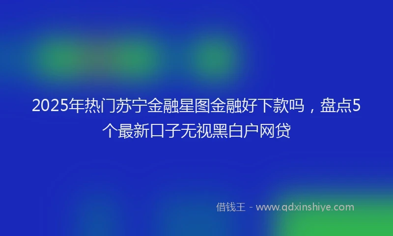 2025年热门苏宁金融星图金融好下款吗，盘点5个最新口子无视黑白户网贷