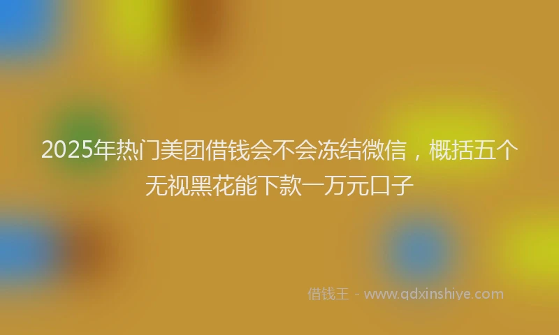 2025年热门美团借钱会不会冻结微信，概括五个无视黑花能下款一万元口子