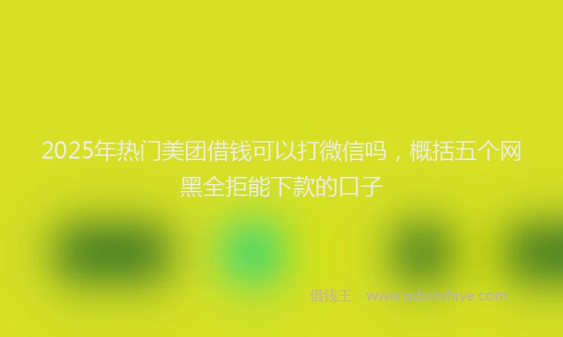 2025年热门美团借钱可以打微信吗，概括五个网黑全拒能下款的口子