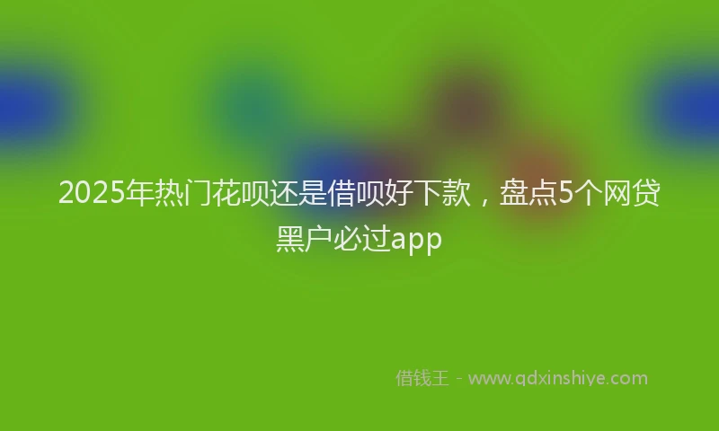 2025年热门花呗还是借呗好下款，盘点5个网贷黑户必过app