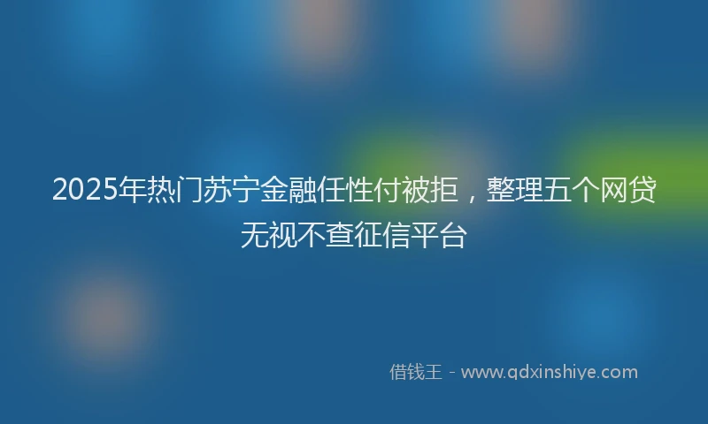 2025年热门苏宁金融任性付被拒，整理五个网贷无视不查征信平台
