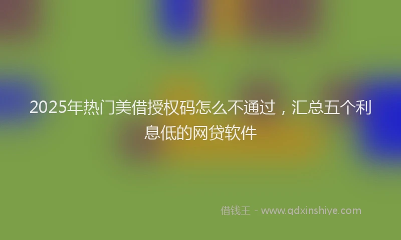 2025年热门美借授权码怎么不通过，汇总五个利息低的网贷软件