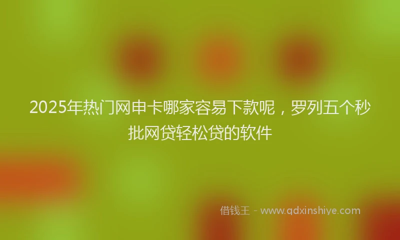 2025年热门网申卡哪家容易下款呢，罗列五个秒批网贷轻松贷的软件