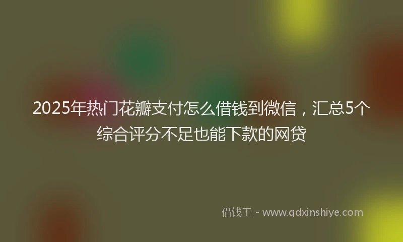 2025年热门花瓣支付怎么借钱到微信，汇总5个综合评分不足也能下款的网贷