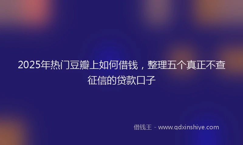 2025年热门豆瓣上如何借钱，整理五个真正不查征信的贷款口子