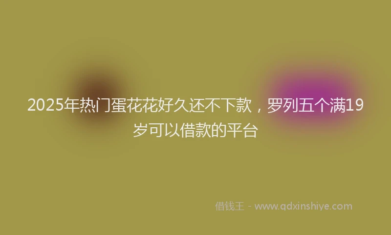 2025年热门蛋花花好久还不下款，罗列五个满19岁可以借款的平台