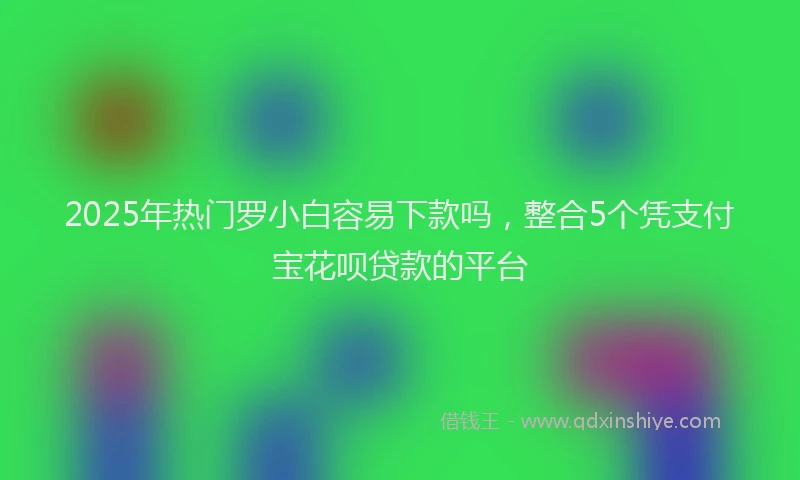 2025年热门罗小白容易下款吗，整合5个凭支付宝花呗贷款的平台
