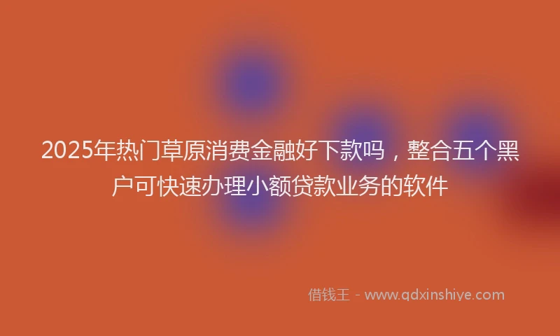 2025年热门草原消费金融好下款吗，整合五个黑户可快速办理小额贷款业务的软件