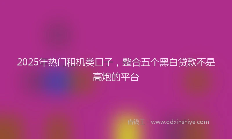 2025年热门租机类口子，整合五个黑白贷款不是高炮的平台