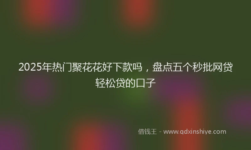 2025年热门聚花花好下款吗，盘点五个秒批网贷轻松贷的口子
