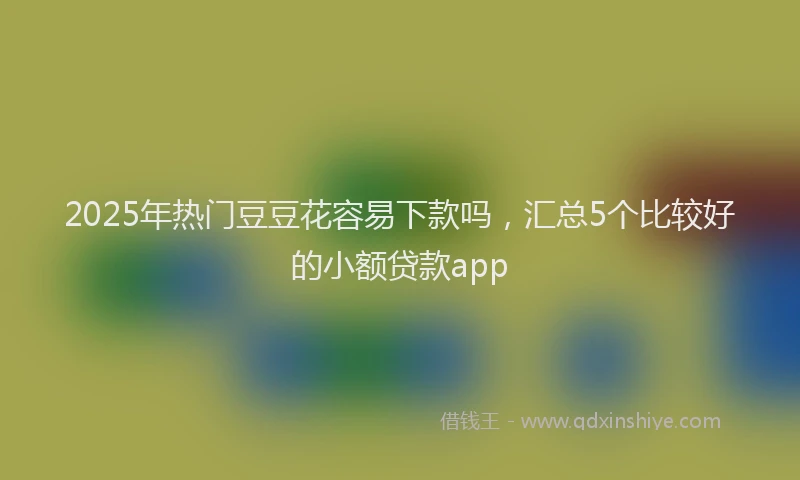 2025年热门豆豆花容易下款吗，汇总5个比较好的小额贷款app