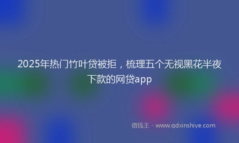 2025年热门竹叶贷被拒，梳理五个无视黑花半夜下款的网贷app
