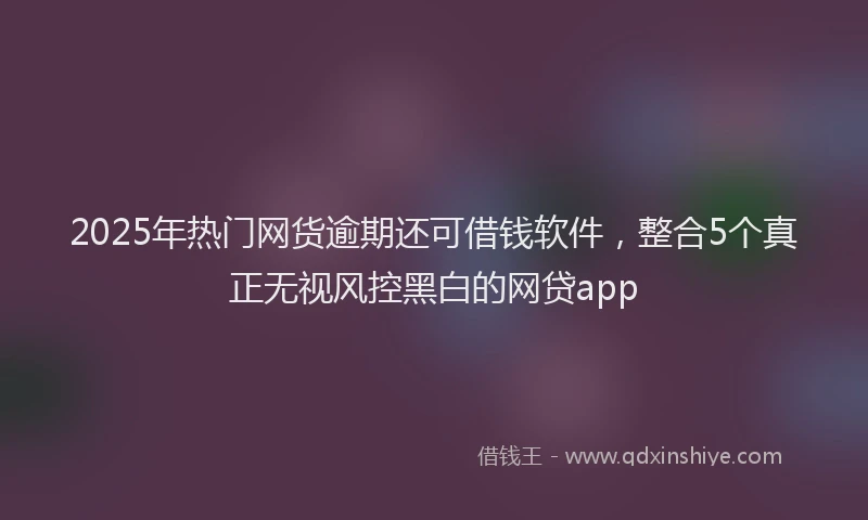 2025年热门网货逾期还可借钱软件，整合5个真正无视风控黑白的网贷app