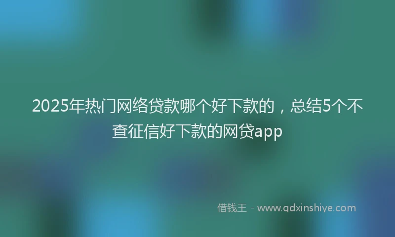 2025年热门网络贷款哪个好下款的，总结5个不查征信好下款的网贷app