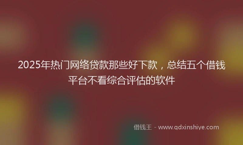 2025年热门网络贷款那些好下款，总结五个借钱平台不看综合评估的软件