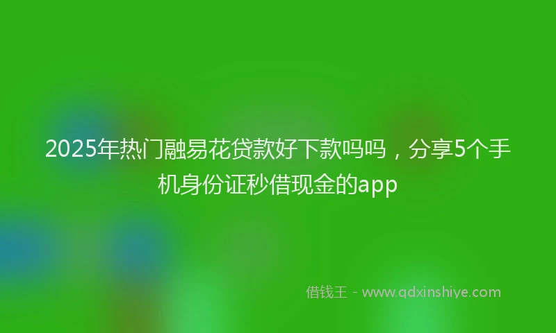 2025年热门融易花贷款好下款吗吗，分享5个手机身份证秒借现金的app