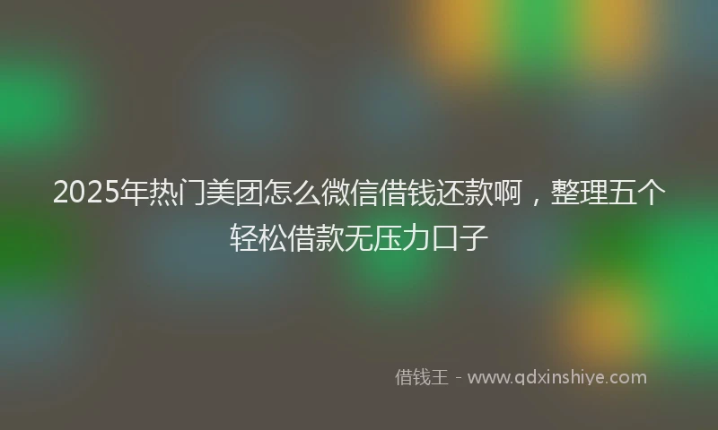 2025年热门美团怎么微信借钱还款啊，整理五个轻松借款无压力口子