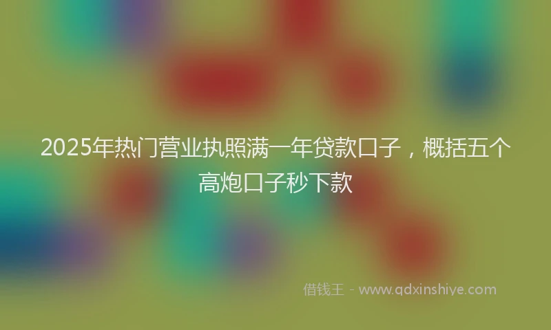 2025年热门营业执照满一年贷款口子，概括五个高炮口子秒下款