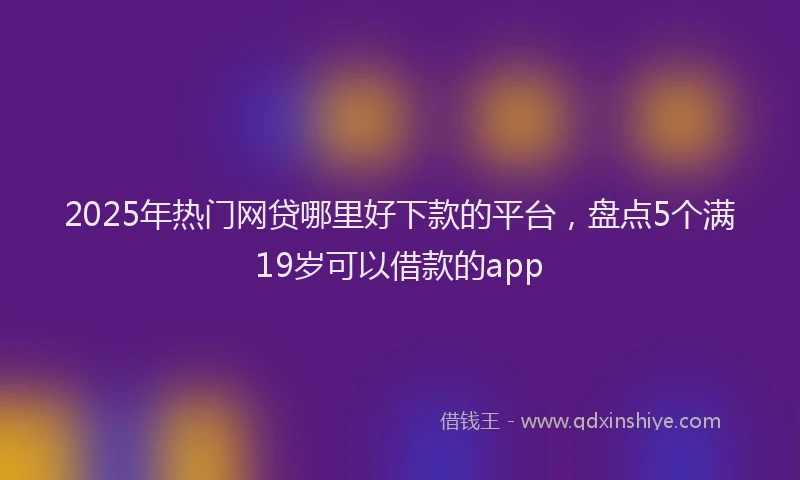 2025年热门网贷哪里好下款的平台，盘点5个满19岁可以借款的app