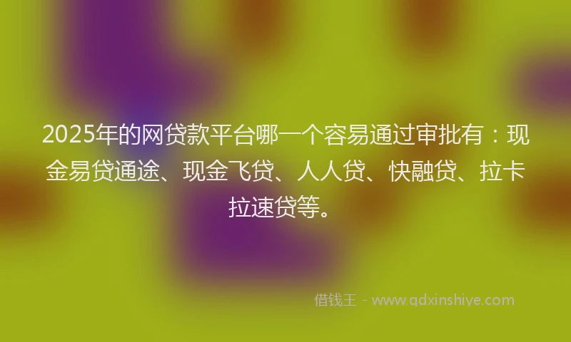 2025年的网贷款平台哪一个容易通过审批有：现金易贷通途、现金飞贷、人人贷、快融贷、拉卡拉速贷等。