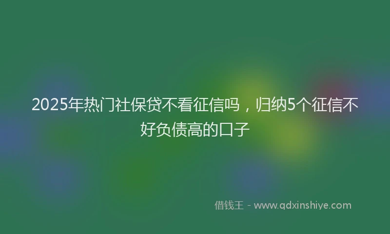 2025年热门社保贷不看征信吗，归纳5个征信不好负债高的口子