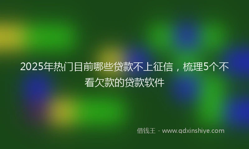 2025年热门目前哪些贷款不上征信，梳理5个不看欠款的贷款软件