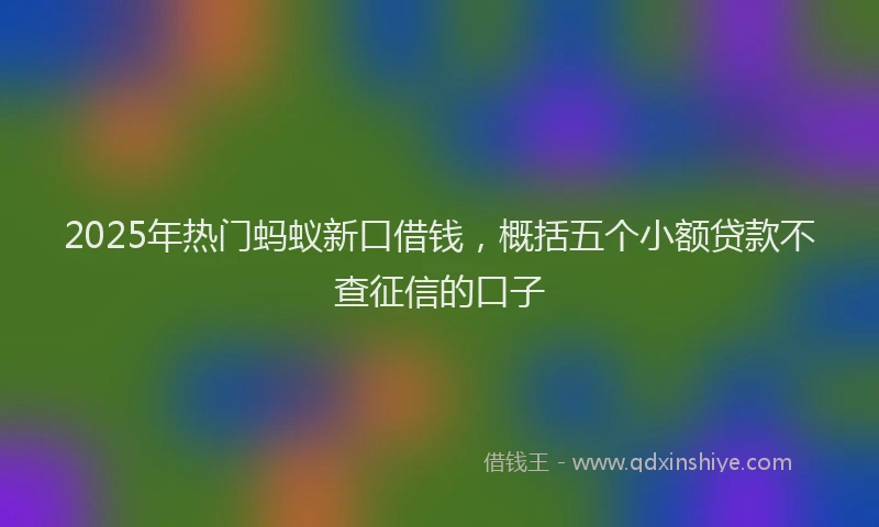 2025年热门蚂蚁新口借钱，概括五个小额贷款不查征信的口子
